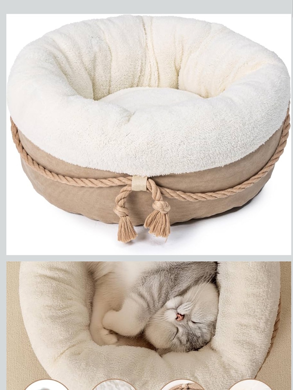 Plush Cat Bed or Small Dog Bed
